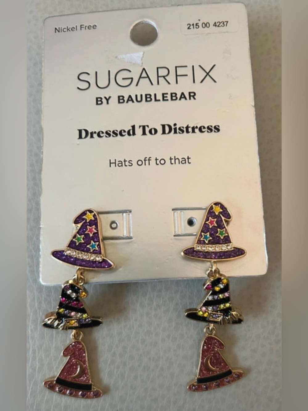 Baublebar Halloween Linear Witches Hats of Different Designs Earrings NEW NWT